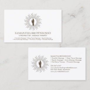 Massage Therapist Energy Healing Business Card