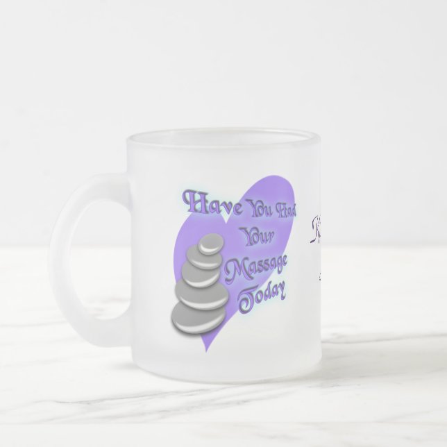 Massage therapist frosted mug-customise as desired glass coffee mug (Left)