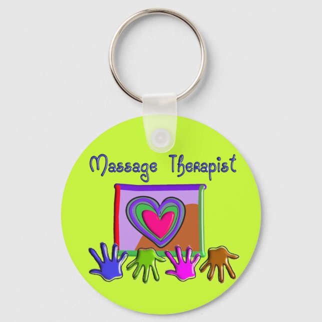 Massage Therapist Funky Artsy Design Gifts Key Ring (Front)