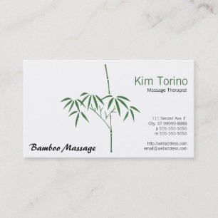 Massage Therapist Garden Bamboo Business Card