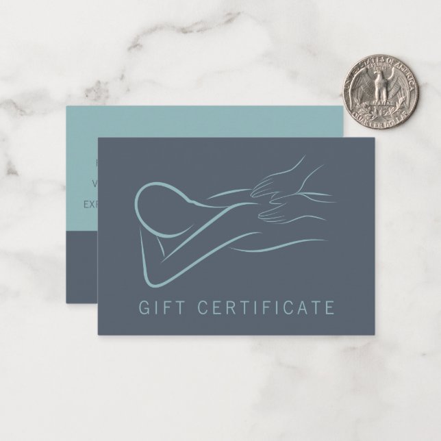 Massage Therapist Gift Certificate with Envelope Card (Front/Back In Situ)