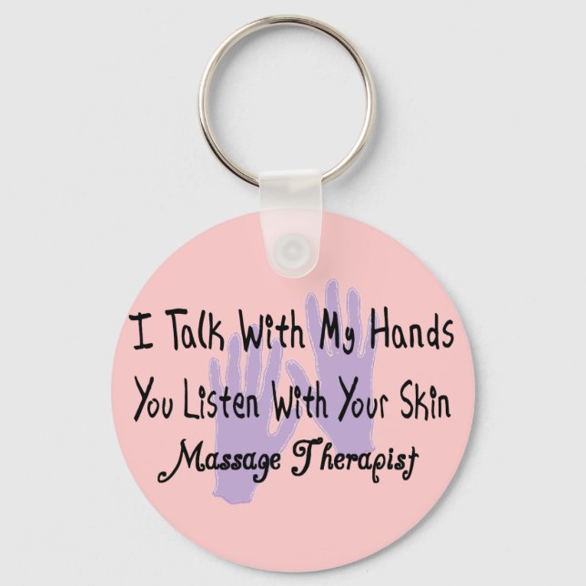 Massage therapist Gifts--Hands Design Key Ring (Front)