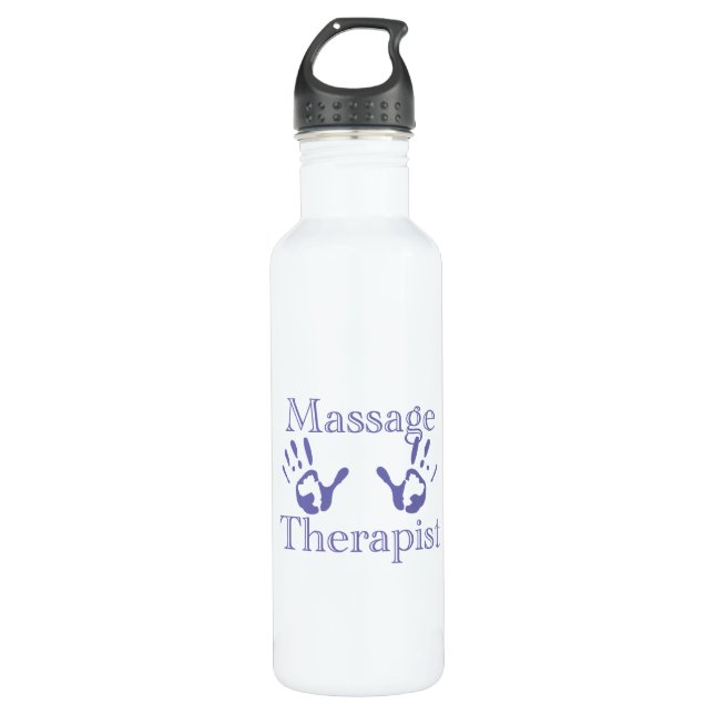 Massage Therapist Hand Prints 710 Ml Water Bottle (Front)
