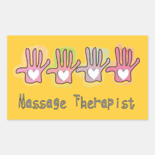 Massage Therapist  'Hands" Design Gifts Rectangular Sticker