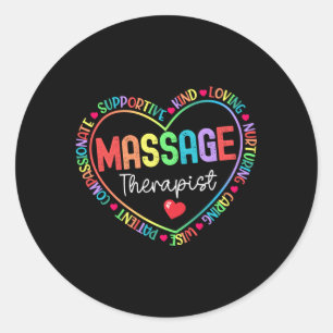 Massage Therapist He Word Cloud Therapy Lmt Classic Round Sticker