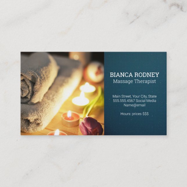 Massage Therapist | Health and Wellness | Spa Business Card (Front)