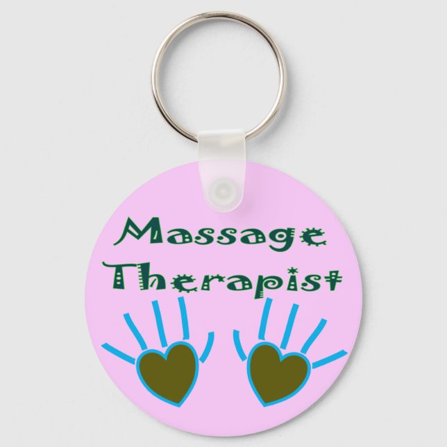 Massage Therapist Heart Hands Gifts Key Ring (Front)