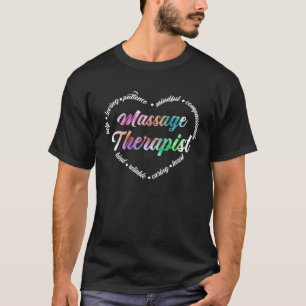 Massage Therapist Heart Word Cloud Massage Therapy T-Shirt