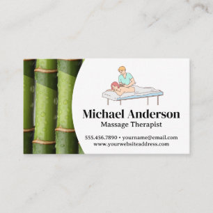 Massage Therapist in Session Business Card