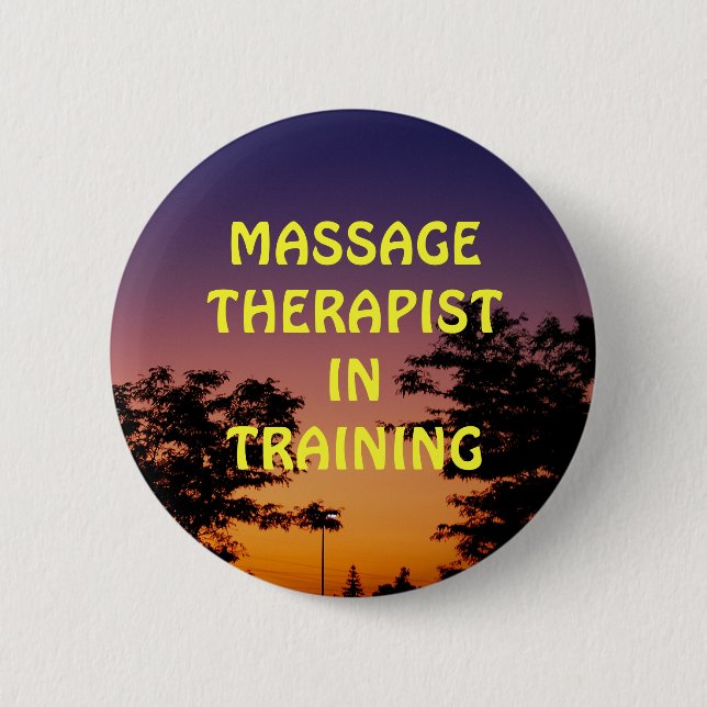 MASSAGE THERAPIST IN TRAINING 6 CM ROUND BADGE (Front)