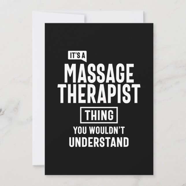 Massage Therapist Job Title Gift Invitation (Front)
