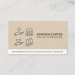 Massage Therapist   Leather   Holistic Medicine Business Card