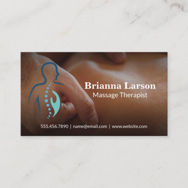 Massage Therapist Logo | Shoulder Rub Business Card (Front)