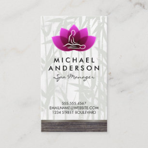 Massage Therapist   Lotus Flower Spa Business Card