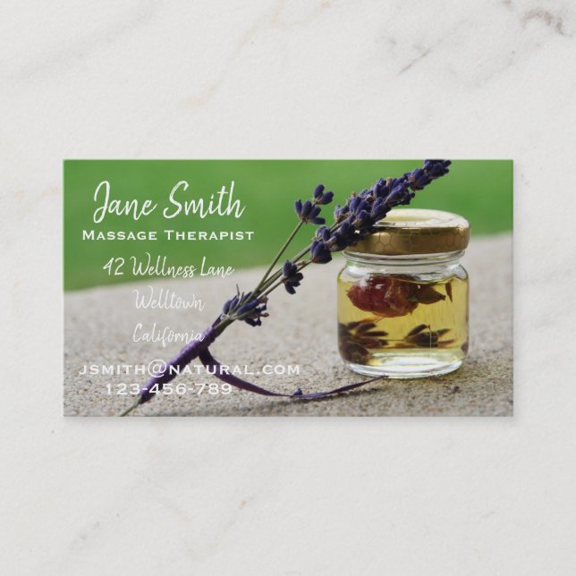 Massage Therapist Massage oil Business Card (Front)