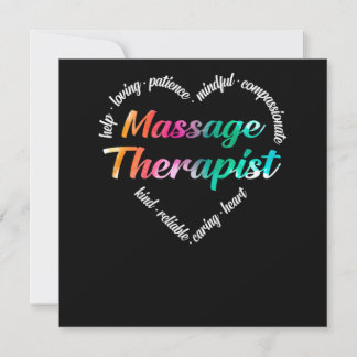 Massage Therapist Massage Therapist Heart Word Clo Invitation