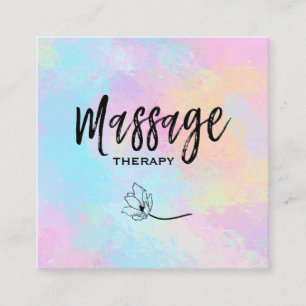 *~* Massage Therapist Massage Therapy Floral Square Business Card