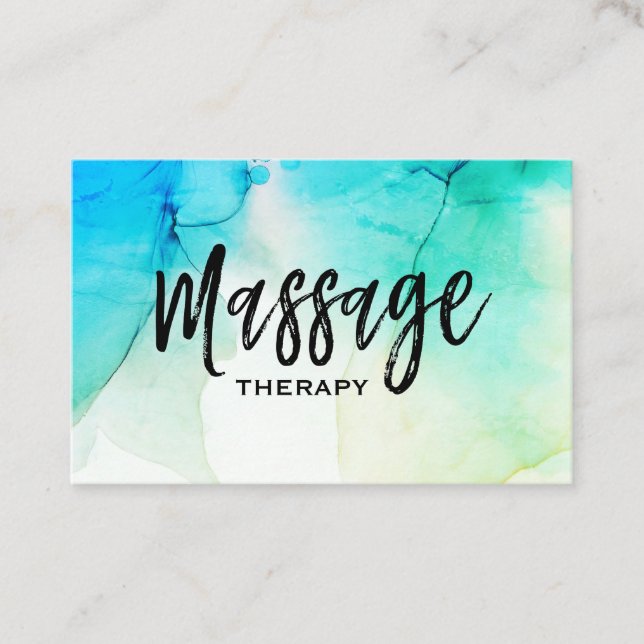 *~* Massage Therapist - Massage Therapy Watercolor Business Card (Front)