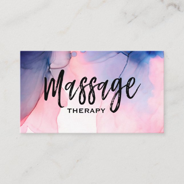 ** Massage Therapist - Massage Therapy Watercolor Business Card (Front)
