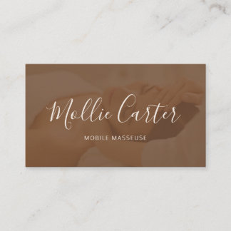 Massage Therapist Mobile Masseuse Calm Brown  Business Card