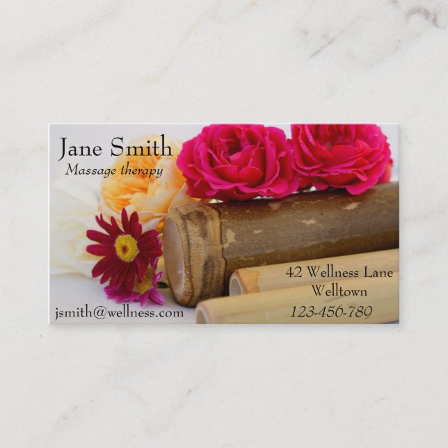 Massage therapist Natural Therapies Wellness Business Card (Front)