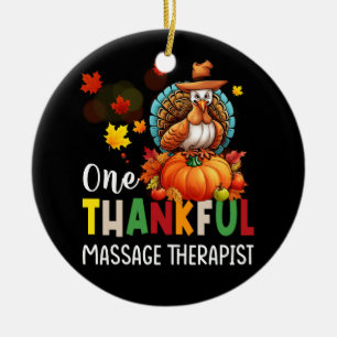Massage Therapist One Thankful Thanksgiving Fall A Ceramic Tree Decoration