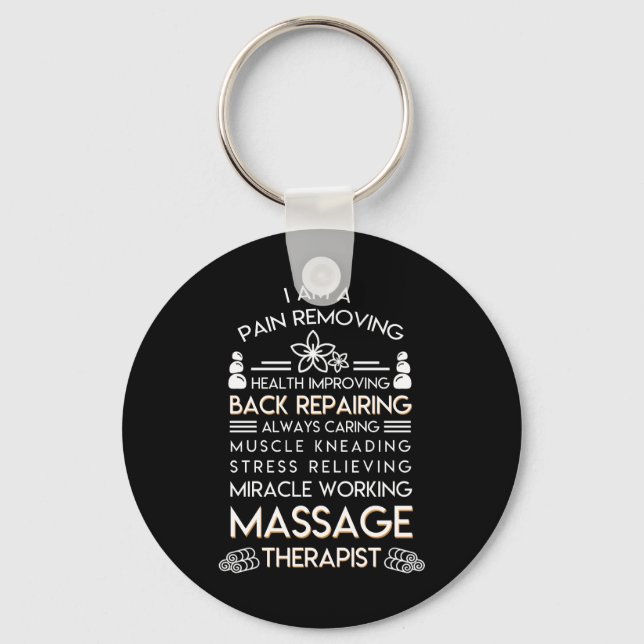 Massage Therapist Pain Removing Health Key Ring (Front)
