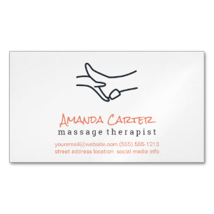 Massage Therapist   Physical Therapist Business Ca Magnetic Business Card