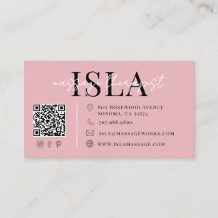 Massage Therapist Pink Business Card