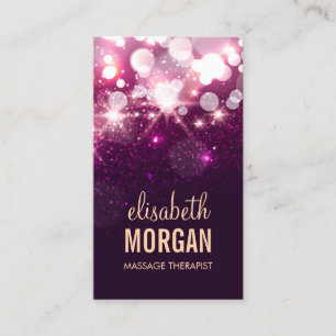 Massage Therapist - Pink Glitter Sparkles Business Card