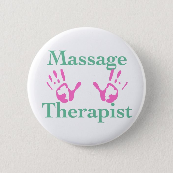 Massage Therapist Pink Hand Prints 6 Cm Round Badge Uk