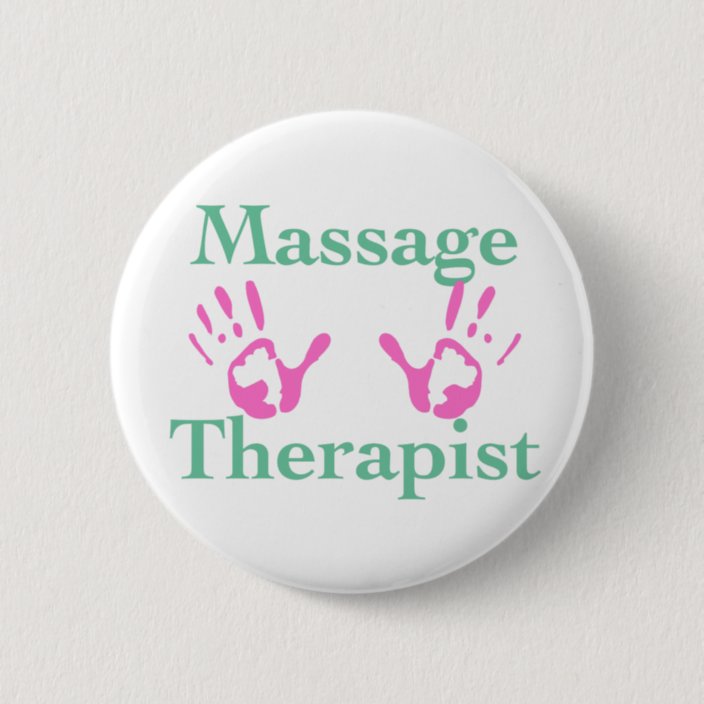 Massage Therapist Pink Hand Prints 6 Cm Round Badge Uk