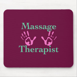 Massage Therapist: Pink Hand Prints Mouse Mat