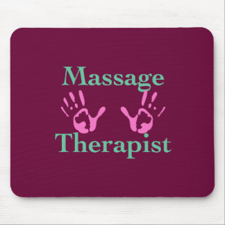 Massage Therapist: Pink Hand Prints Mouse Mat