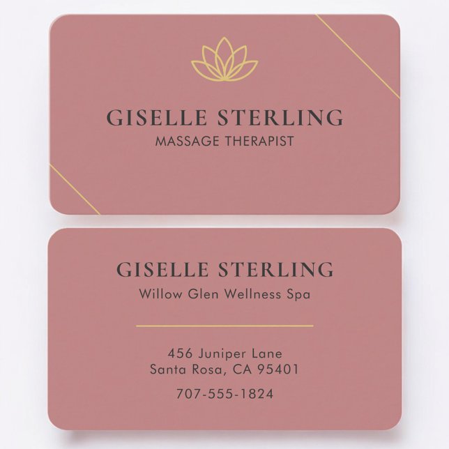 Massage Therapist Pink Professional Business Card (Creator Uploaded)