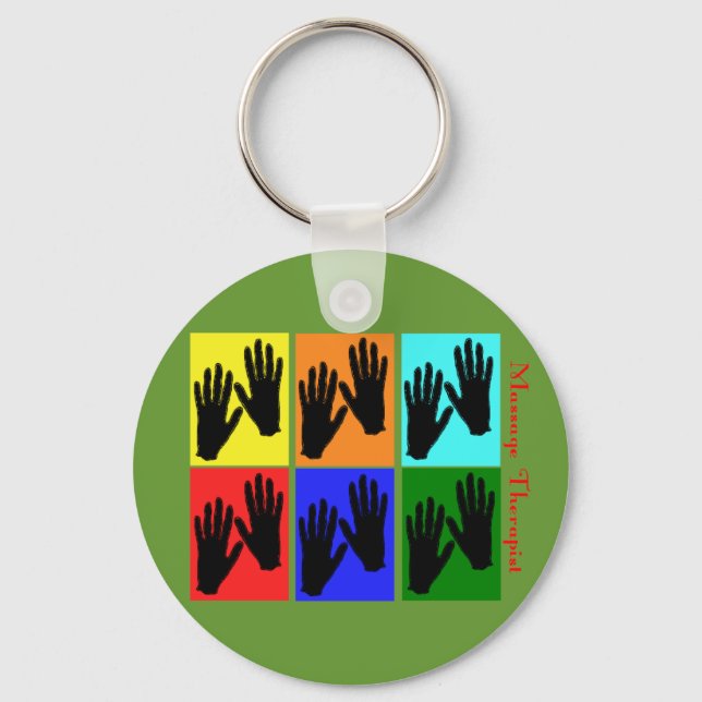 Massage Therapist Pop Art Gifts Key Ring (Front)
