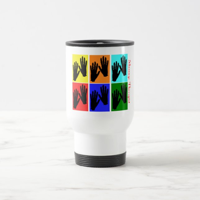 Massage Therapist Pop Art Gifts Travel Mug (Center)