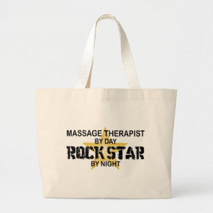 Massage Therapist Rock Star Large Tote Bag