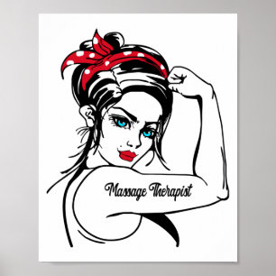 Massage Therapist Rosie The Riveter Pin Up Poster