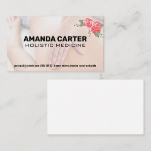 Massage Therapist Session Flowers Business Card