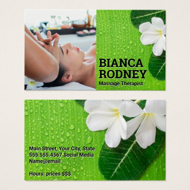 Massage Therapist Session | Flowers Leaves (Front & Back)