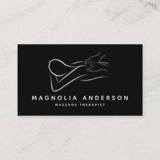 Massage Therapist Silver Foil Business Card