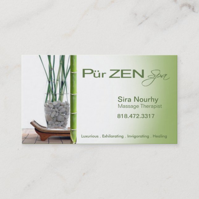 Massage Therapist Spa Business Card template (Front)