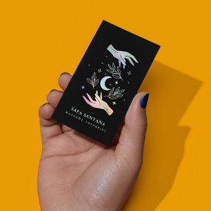 Massage Therapist Spa Healing Hands Holographic Business Card