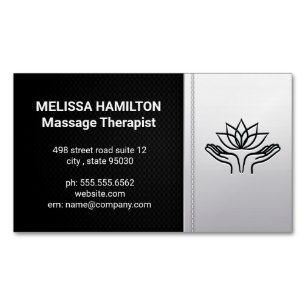 Massage Therapist   Spa   Healing Hands Icon Magnetic Business Card