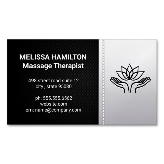Massage Therapist | Spa | Healing Hands Icon Magnetic Business Card (Front)