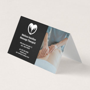 Massage Therapist   Spa   Heart Hands Icon Business Card