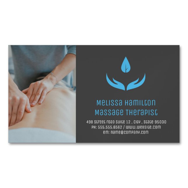 Massage Therapist | Spa Owner Magnetic Business Card (Front)