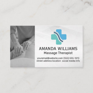 Massage Therapist   Spine Medicine Logo Business Card