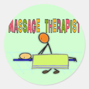 Massage Therapist Stick People Design Gifts Classic Round Sticker